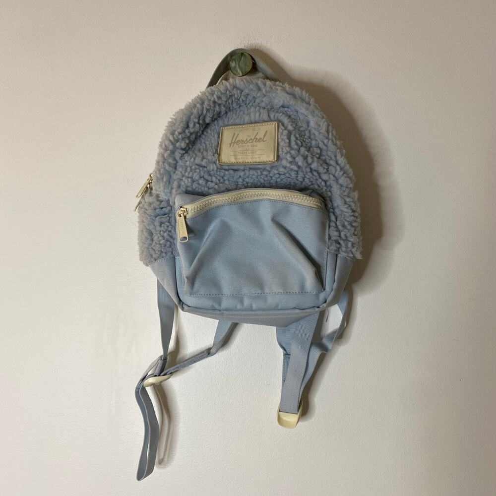 HERSCHEL SUPPLY Nordstrom Pop-In Baby Blue Sherpa Mini Backpack - Picture 12 of 12